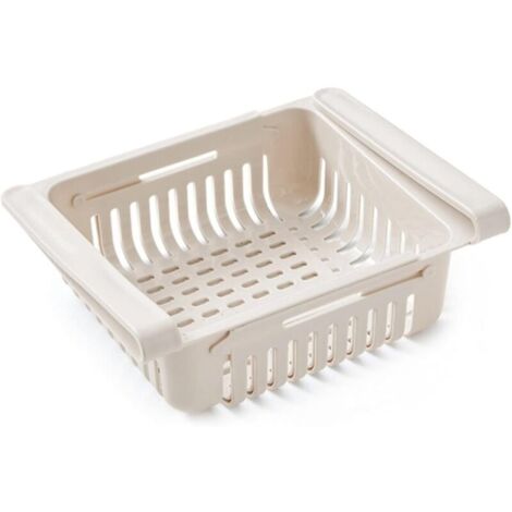 Égouttoir, panier de rangement de cuisine, paniers de rangement réglables, de cuisine, organiseur de tiroir coulissant pour réfrigérateur, kaki