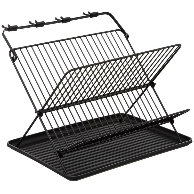 Gouttoir pliant 2 niveaux avec plateau noir - 5five