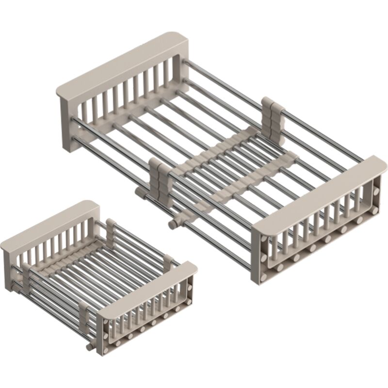 Gouttoir télescopique panier en acier évier beige