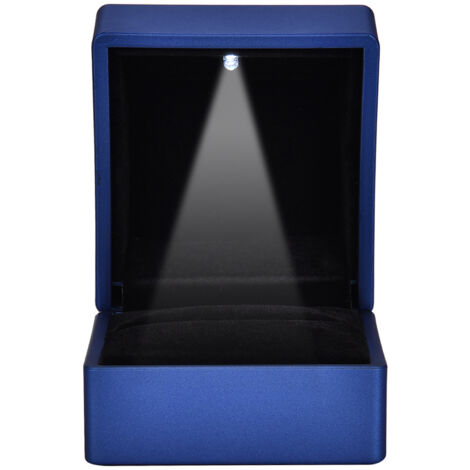 Eheringbox mit LED-Beleuchtung - Schmuck- und Anhängerkästchen, blaues Licht (Aufbewahrungskästchen)