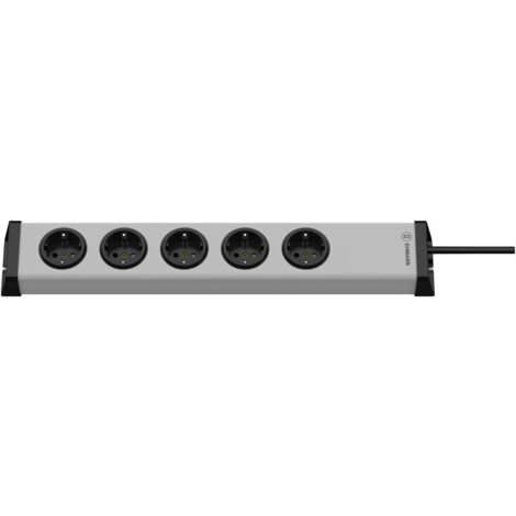 Ehmann 0200x00052301 Multipresa con interruttore Argento, Nero Schuko 1 pz.