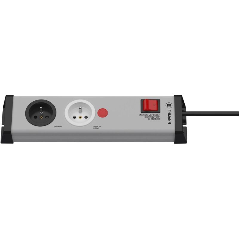 Bloc multiprise Ehmann 0218x02022301b gris, noir contact de protection 1 pc(s) A759402
