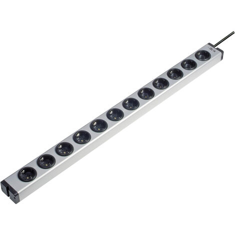 Ehmann 0600x00122031 Steckdosenleiste 12fach Aluminium Schutzkontakt 1 St.