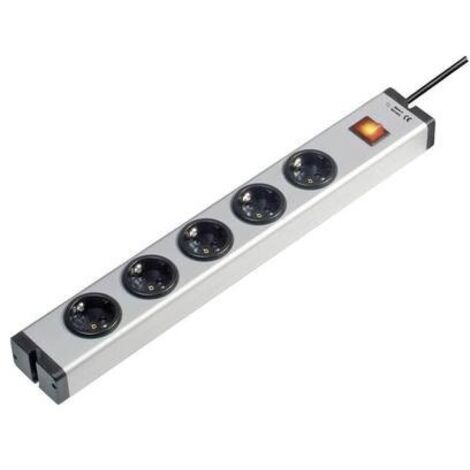 Ehmann 0601x00052031 Multipresa con interruttore 5 scomparti Alluminio Schuko 1 pz.