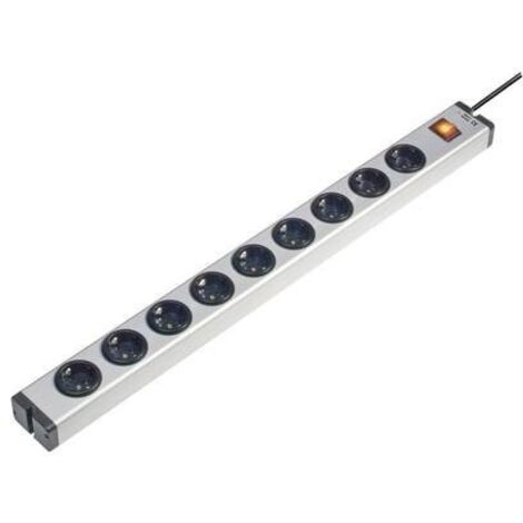 Ehmann 0601x00092031 Multipresa con interruttore 9 scomparti Alluminio Schuko 1 pz.