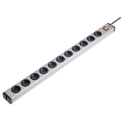 Ehmann 0601x00112031 Multipresa con interruttore 11 scomparti Alluminio Schuko 1 pz.