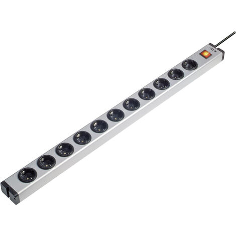 Ehmann 0601x00112031 Steckdosenleiste mit Schalter 11fach Aluminium Schutzkontakt 1 St.