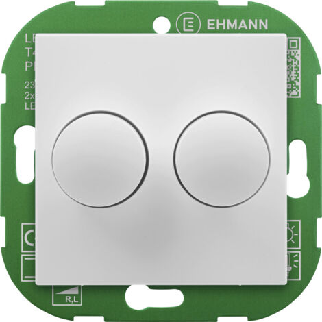 Ehmann 4295x0700 Drehdimmer Geeignet für Leuchtmittel: LED-Lampe, Glühlampe, Halogenlampe Weiß (RAL