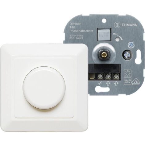 Ehmann 4660c0026 Dimmer da incasso Adatto per lampadina: Lampadina alogena, Lampadina ad incandescenza Bianco puro