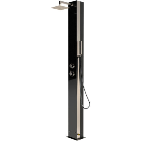 Eichenwald Modell 70 Solar Garten Glasdusche Kuba Schwarz