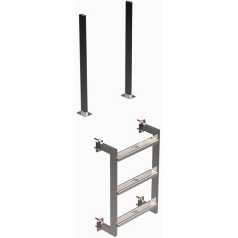 Eichenwald Poolleiter Modell 12.3 Klassik mit 2 Griffstangen Beckentiefe 1060mm 3 Stufen