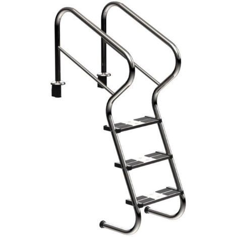 Eichenwald Poolleiter Modell 53 Treppenleiter mit Sicherheitsstufe Leiterlänge 1032mm 3 Stufen
