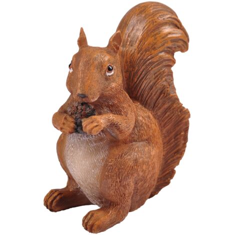 Eichhörnchen mit Zapfen Dekofigur Tierfigur Gartenfigur Gartendeko Herbstdeko
