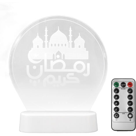 Eid Mubarak LED veilleuse 3D coloré télécommande Ramadan lampe de Table décorative pour les musulmans famille fête de vacances islamique