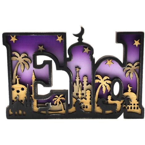 Eid Mubarak Table Decor Wooden Ramadan Letters Ornament Crafts Decorations for Home Islam Muslim Decor