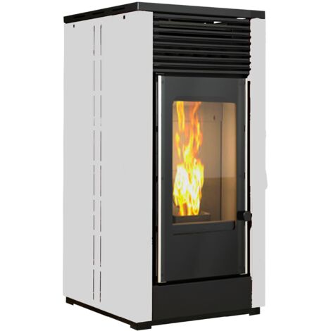 BIOMASA ON EIDER BIOMASA - Estufa Pellets 12Kw Doble Cámara Cristal Limpio