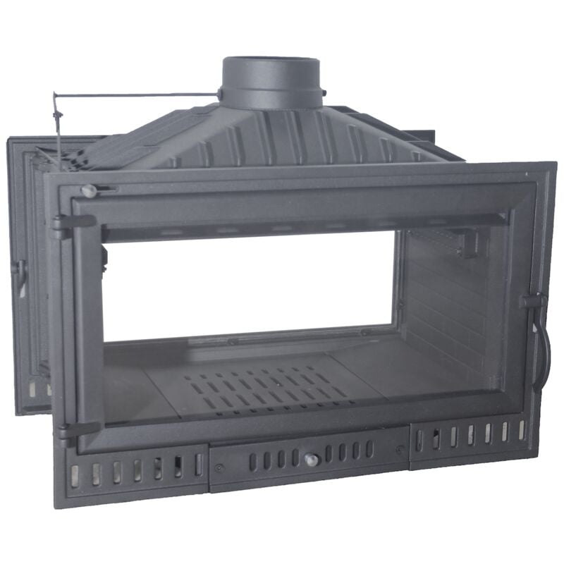 EIDER BIOMASA Poêle à bois - 12,7 kW - modèle HOGAR IRON 90 2 FACE - jusqu'à 337 m³ - H.67 x l.90 x P.43 cm - Classe énergétique A