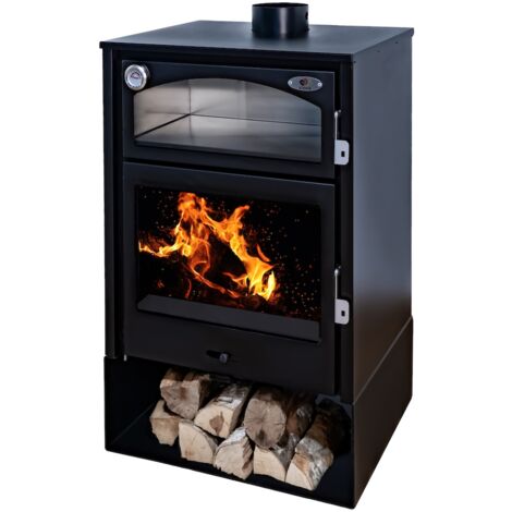 EIDER BIOMASA Poêle à bois - modèle ASTON - 10,2 kW -  jusqu’à 225 m³ - H.97 x l.63 x P.50 cm - Classe énegétique A