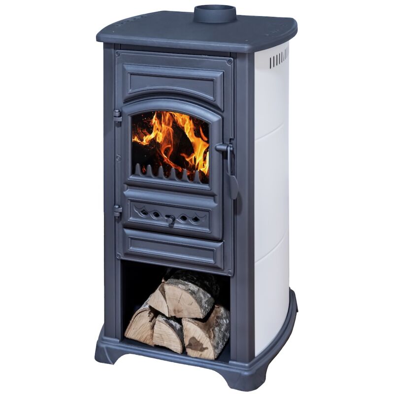 Poêle à bois - modèle forte - 5,4 kW - jusqu'à 120 m³ - H.87 x l.41 x P.49 cm - Classe énergétique a - Eider Biomasa