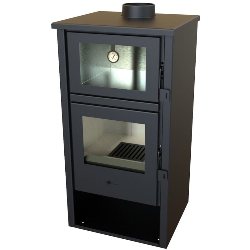 Eider Biomasa - Poêle à bois - modèle lux - 9,7 kW - jusqu'à 210 m³ - H.104,3 x l.50 x P.46,4 cm - Classe énergétique a