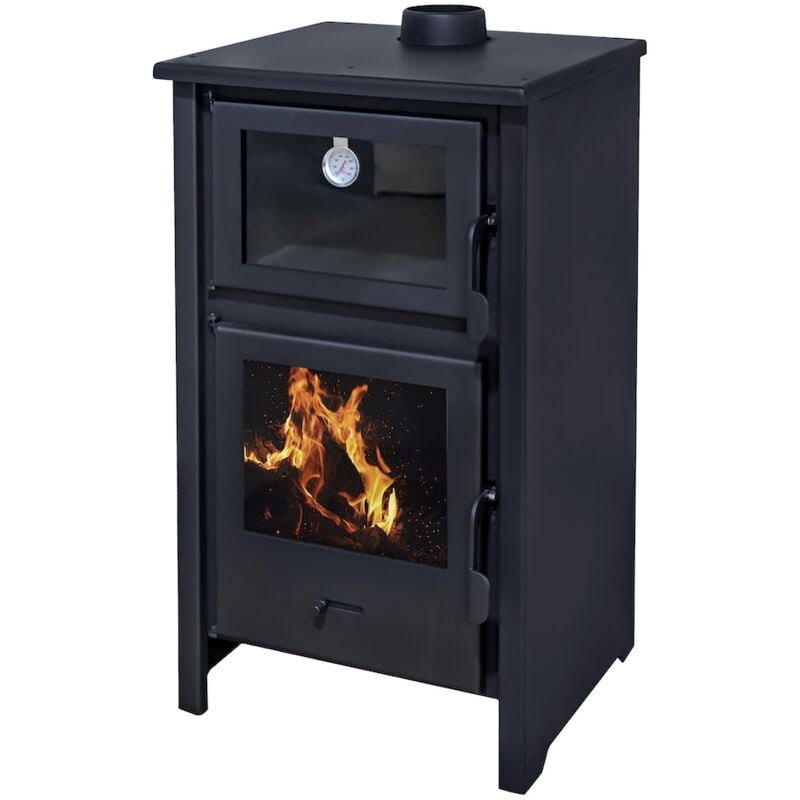 EIDER BIOMASA Poêle à bois - modèle QUARTZ - 9,7 kW - juqsu'à 210 m³ - H.89 x l.47 x P.52 cm - Classe énergétique A