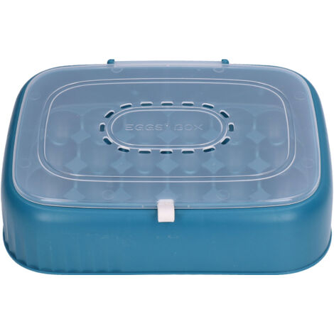 Eieraufbewahrungsbox aus ABS für 24 Eier, Kühlschrank-Organizer mit Belüftung, Schwarz/Grün