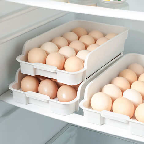 Eieraufbewahrungsbox – Stapelbare Aufbewahrungsbox für 15 Eier mit Deckel für den Kühlschrank – Großes Fassungsvermögen – Stapelbar – Tiefes Kegeldesign – Robustes Kunststoffmaterial
