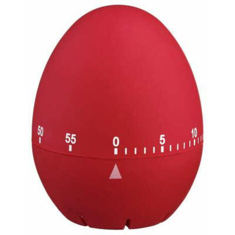 Eierförmiger Timer ROT 6x7cm aus strapazierfähigem Material