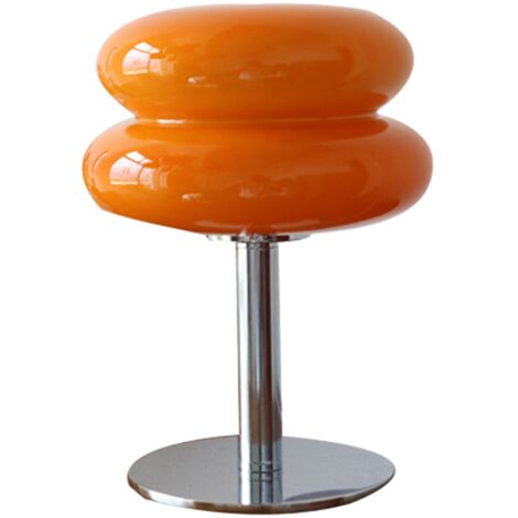 Eierkuchen-Tischlampe für Mdchen, energieeffizient, weiches Licht, niedliche Glas-Tischlampe, USB-Schreibtischlampe für Schlafsaal, USB-Druckknopfschalter, Orange