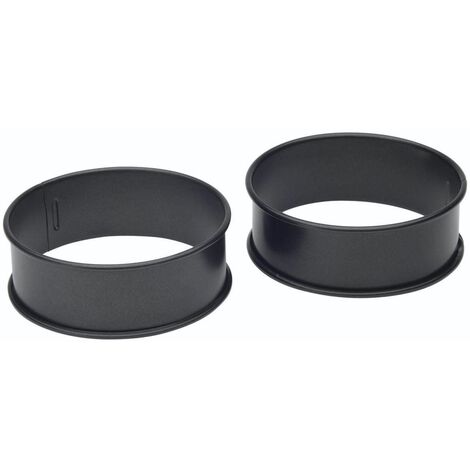 Eierringe KitchenCraft KitchenCraft für Spiegeleier oder verlorene Eier, Omeletts und kleine Pfannkuchen, Antihaftmaterial, Set de 2 Stück, Farbe schwarz, 12 x 17 x 22 cm