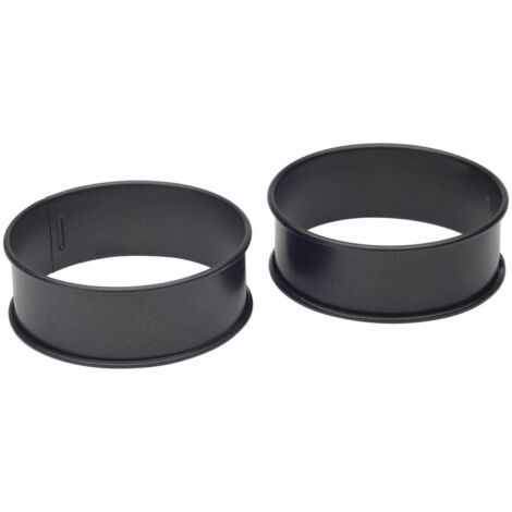 Eierringe KitchenCraft KitchenCraft für Spiegeleier oder verlorene Eier, Omeletts und kleine Pfannkuchen, Antihaftmaterial, Set de 2 Stück, Farbe schwarz, 12 x 17 x 22 cm