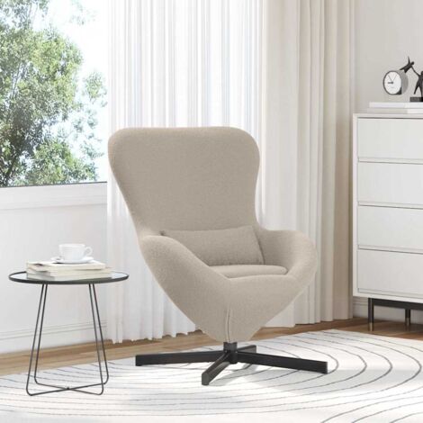 Eiersessel Hellgrau 63 x 73 x 90 cm Stoff vidaXL