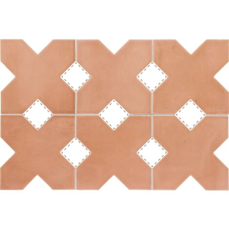 Eiffel Art Construction – Carrelage croix 12x12 cm en grès cérame – Finition mate R9-B – Couleur orange cuivré – Pour usage intérieur