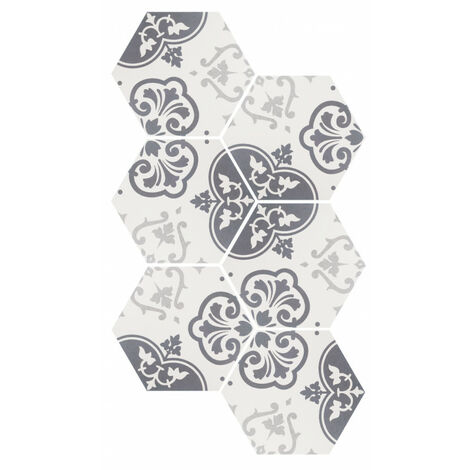 Eiffel Art Construction – Carrelage hexagonal motif patchwork 26,6 x 23 cm – Grès cérame – Finition mate pour sols et murs – Décoration intérieure moderne