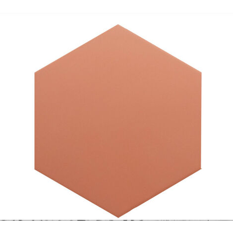 Eiffel Art Construction – Carrelage hexagonal uni terracotta 17,5x20 cm – Grès cérame – Épaisseur 9 mm – Finition mate – Vendu par boîte de 0,71m2