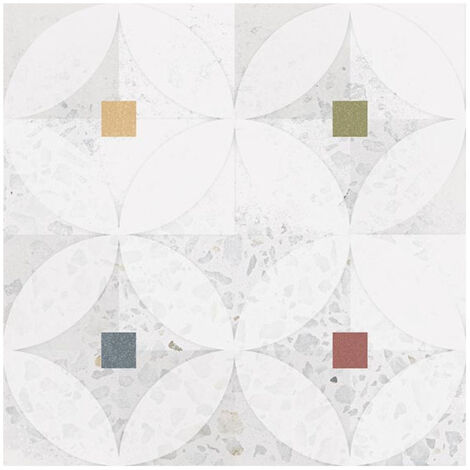 Eiffel Art Construction – Carrelage sol et mur effet terrazzo coloré 20x20 cm – Grès cérame – Finition mate – Usage intérieur – 1m2 par boîte