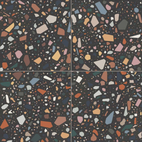 Eiffel Art Construction – Carrelage sol et mur terrazzo multicouleur 18,6x18,6 cm – Grès cérame – Finition mate – Usage intérieur – Boîte de 0,45m2