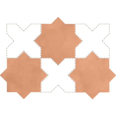 Eiffel Art Construction – Carrelage sol étoile 16,8x16,8 cm – Grès cérame – Finition mate – Classe de glissance R9-B – Vendu par boîte de 0,50 m²