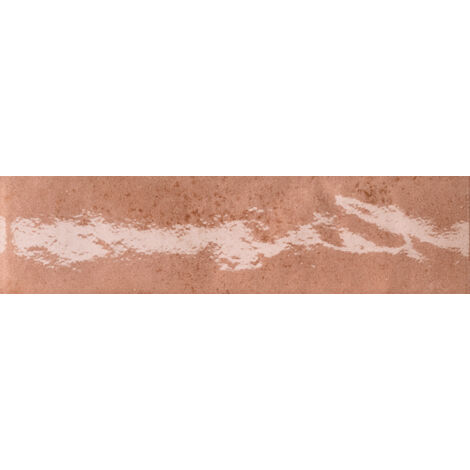 Eiffel Art Construction – Carrelage sol uni effet zellige rose 6x24 cm – Grès cérame brillant – Pour murs intérieurs – Boîte de 0,69m2