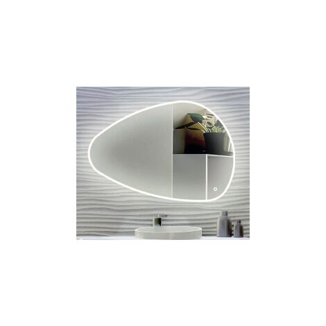 Eiffel Art Construction – Miroir lumineux de salle de bain 80x120 cm – Variateur d’intensité 3000/6500°K – Film antibuée – Installation facile avec fixations incluses