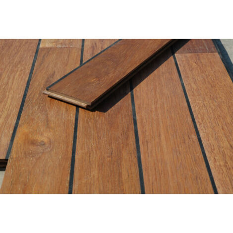 Eiffel Art Construction – Parquet stratifié Merbau 9 x 30-120 cm – Épaisseur 12 mm – Joint PU intégré – Compatible sol chauffant
