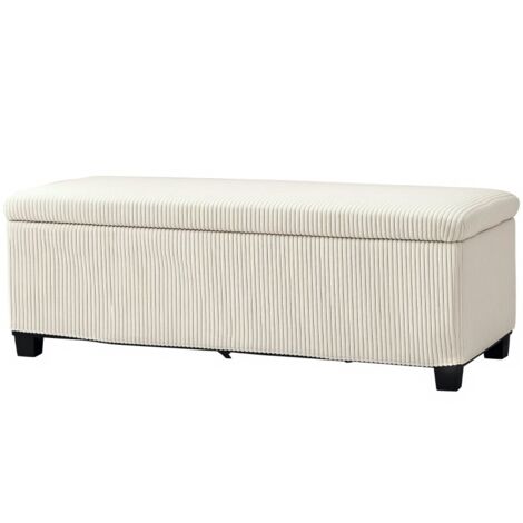 Eifson – Banc de rangement 112x42x40 cm en velours côtelé – Espace de rangement 84 litres – Capacité 220 kg – Installation rapide 10 min