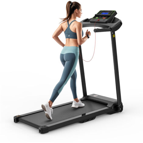 Eifson – Tapis de course électrique pliable 12 km/h – Écran LED – 12 programmes d'entraînement – Support tablette – Système d'amortissement