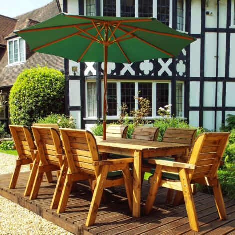 Eight Seater Rectangular Table Set with Cushions - W340 x D216 x H98 - Fully Assembled - Grey