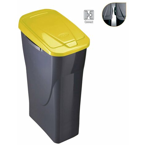 Eimer 25 Liter Ökobehälter mit Deckel gelb 21,5x36x51cm mondex