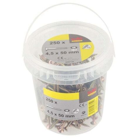 Eimer mit 250 TF TX 4,5x50 mm Schrauben + T20 Bit Suki