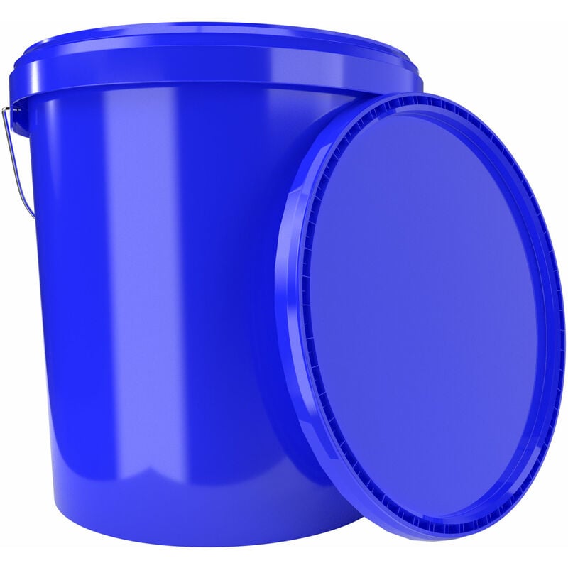 Seau avec couvercle 16 litres bleu - convient pour aliments, étanche à l'air, stable,recyclable - Blau - Fixedbyu