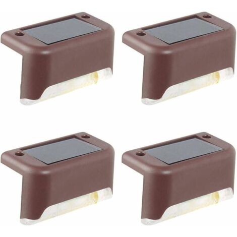 Ein 4er-Pack Solar-Terrassenleuchten (kaltweißes Licht), wasserdichte LED-Deckenleuchten, Solarleuchten für den Außenbereich auf Terrassen, Treppen, Gartenwegen, Stufen und Zäunen
