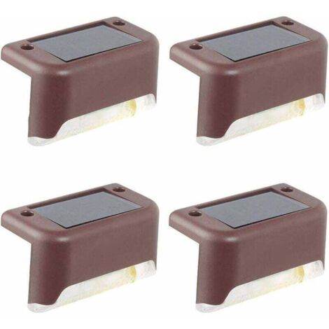 Ein 4er-Pack Solar-Terrassenleuchten (kaltweißes Licht), wasserdichte LED-Deckenleuchten, Solarleuchten für den Außenbereich auf Terrassen, Treppen, Gartenwegen, Stufen und Zäunen
