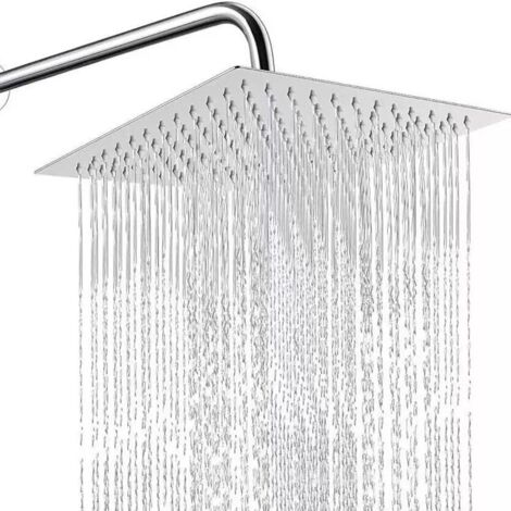 Ein 8 Zoll großer, quadratischer, silberner Einzelduschkopf und ein 30 cm großer, druckbeaufschlagter Duschkopf mit Hebel für den Hausgebrauch.